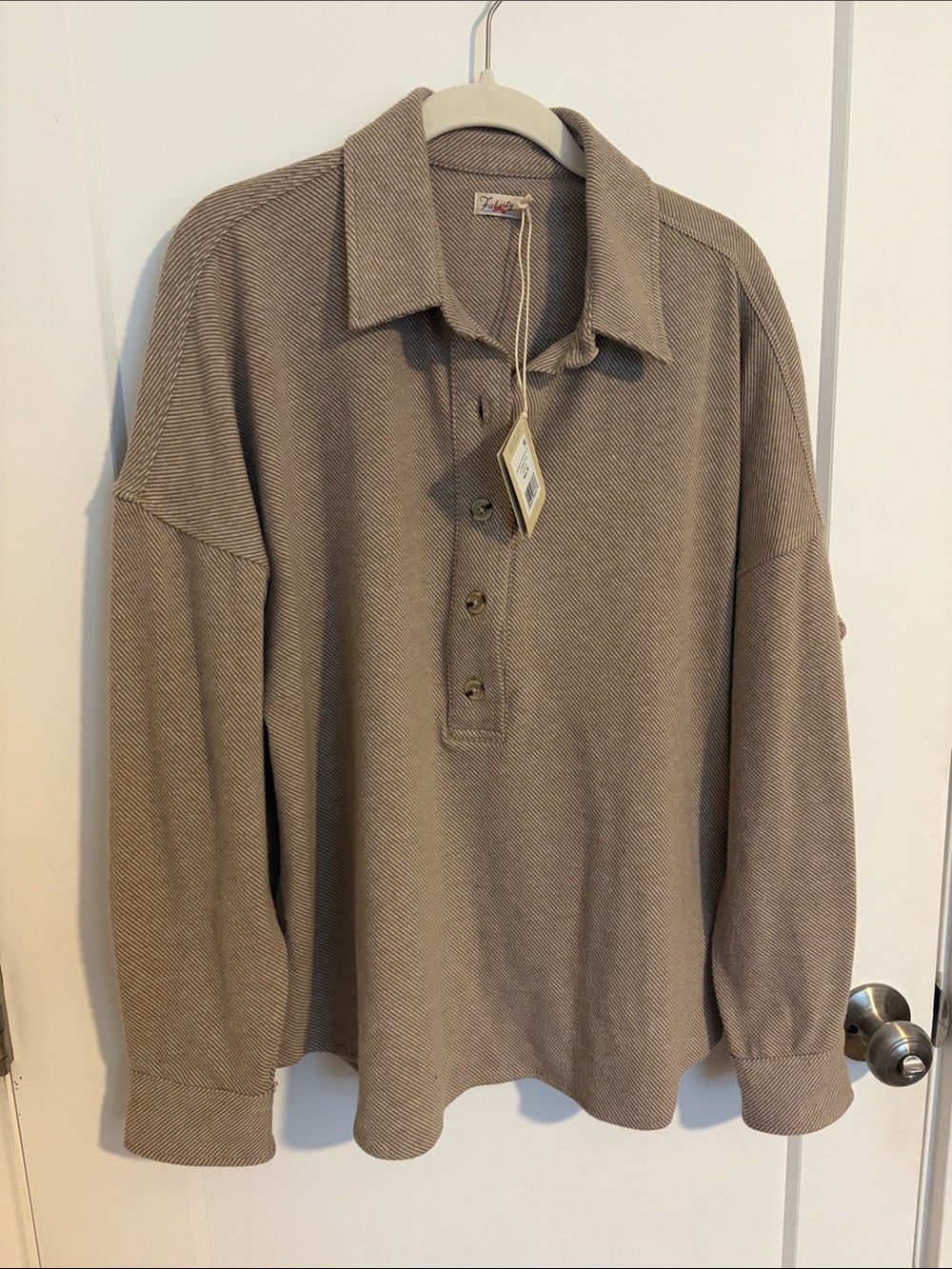 Faherty Brown Long Sleeve Pullover Shirt